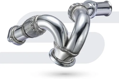 Miniatura 7 de SPELAB Tubo de Escape Up-Pipe Y-Pipe Adecuado Compatible con Ford 2003-2007 6.0L Powerstroke Diesel F250 F350 F450 Heavy Duty Pulido