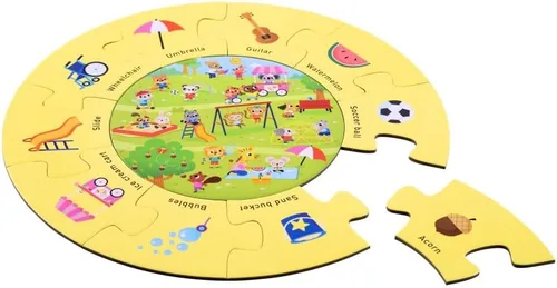 Miniatura 4 de MOLLYBEE KIDS Parque de rompecabezas de actividades Seek-and Find, 2 años, primer rompecabezas, 11 piezas, doble cara