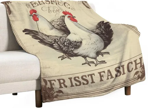 Miniatura 43 de Manta de microfibra suave y acogedora con diseño de gallo rústico en blanco y negro, suave y acogedora manta de microfibra para sofá, cama, oficina