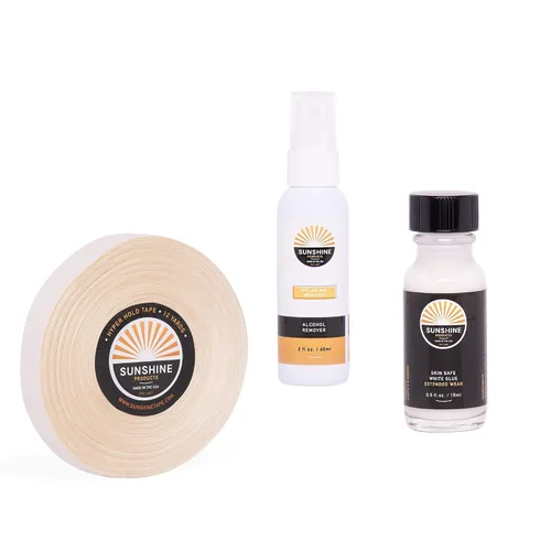 Miniatura 5 de Kit de reemplazo de cabello - Cinta 1522 rollo de 1/2 pulgada x 12 yardas, pegamento blanco para peluca de pegamento extendido, removedor