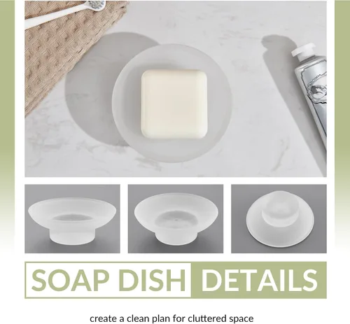 Miniatura 8 de Jabonera redonda, repuesto de vidrio esmerilado Aomasi para tocadores de baño, encimeras, fregadero de cocina