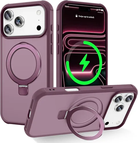 Miniatura 148 de CHAOFEnG Funda magnética compatible con iPhone 11 con soporte, prueba de caídas de grado militar, compatible con imán, anillo translúcido, parte