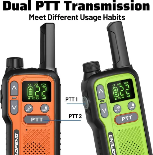 Miniatura 6 de Walkie Talkies de largo alcance para adultos, Walkie Talkie recargable 22 FRS NOAA Family Walky Talky Radio de 2 vías con auricular Dual PTT 1500mAh