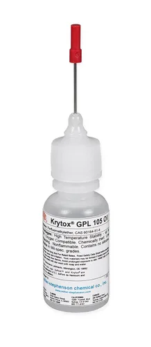 MS1056601 Chemours Krytox Modle GPL105 Aceite industrial, botella de nariz de aguja de 1 onza