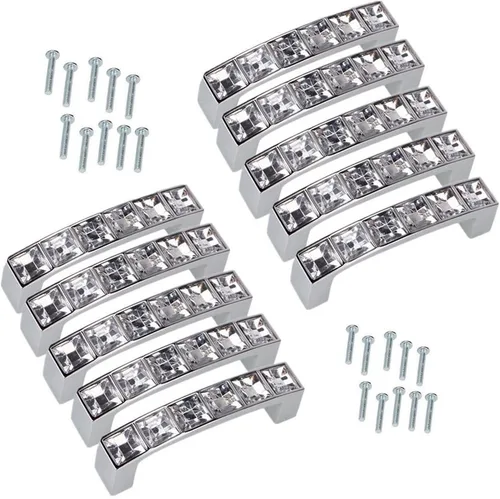 Lsgoodcare Plata de 2.52 pulgadas estilo europeo simple en forma de U para muebles de cristal para puerta, cajón, tirador de gabinete de cocina,
