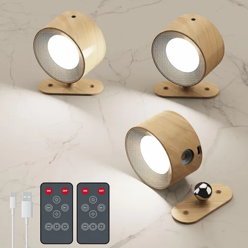 Miniatura 12 de AKSDA Juego de 2 apliques de pared que funcionan con pilas, luces de pared LED magnéticas inalámbricas con 3 temperaturas de color y control táctil