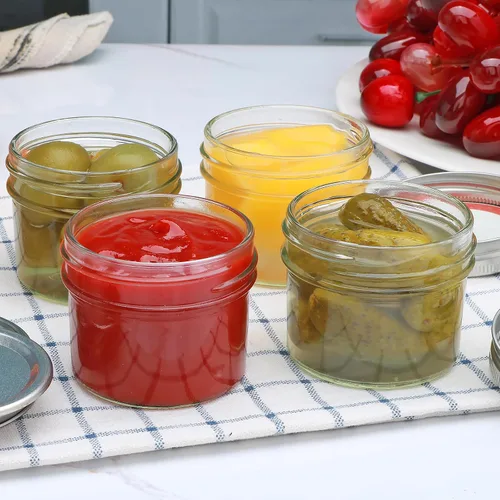 Miniatura 6 de Tarros pequeños de 4 onzas, paquete de 9 tarros de vidrio con tapas regulares, mini tarros de mermelada para gelatina, mermelada, miel, postre