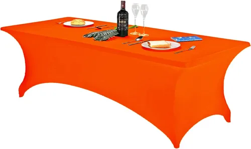 Miniatura 91 de FORLIFE - Funda de mesa de elastano, mantel ajustado de 4 pies para mesas rectangulares, funda elástica para patio, universal para bodas, banquetes