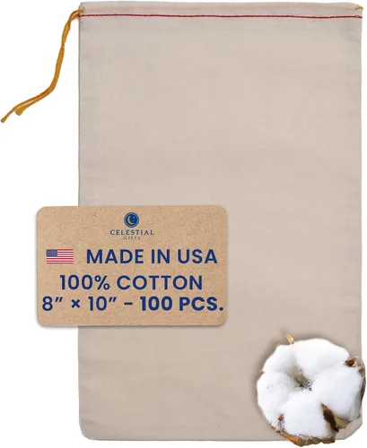 Miniatura 9 de Celestial Gifts Bolsas de muselina con cordón, 100 piezas, 6 x 8 pulgadas, bolsas grandes con cordón a granel – para zapatos, piezas, regalos
