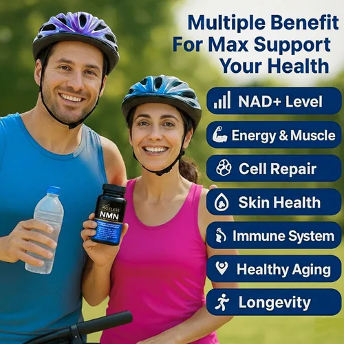 Miniatura 5 de Suplemento NMN de 500 mg, mononucleótido de nicotinamida 99% puro, aumenta los niveles de NAD+, apoya la energía, masa corporal magra
