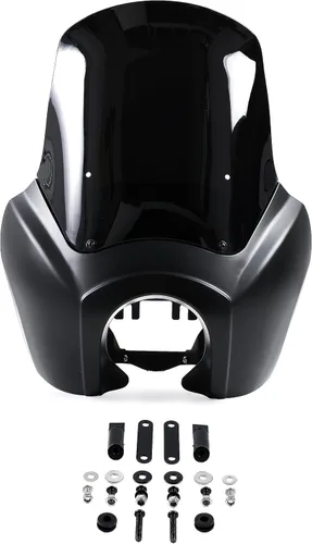 Kit de carenado alto negro mate y negro oscuro para parabrisas estilo club, carenado de motocicleta de plástico ABS para Harley-Davidson Dyna, Super