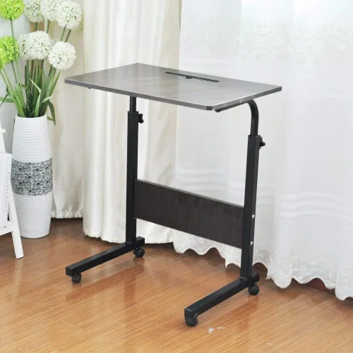 Miniatura 5 de Mesa auxiliar, 31.5 pulgadas/21.6 pulgadas, soporte ajustable para laptop, bandeja de carrito portátil, mesa de noche para computadora, mesa