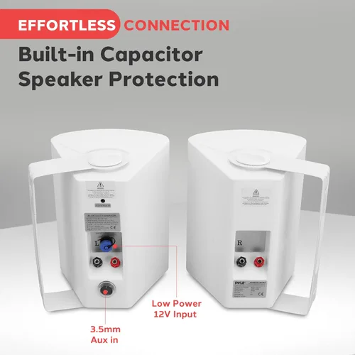 Miniatura 6 de Pyle Sistema de altavoces impermeables de montaje en pared de 6.5 pulgadas para sistema de sonido envolvente Bluetooth inalámbrico en interiores