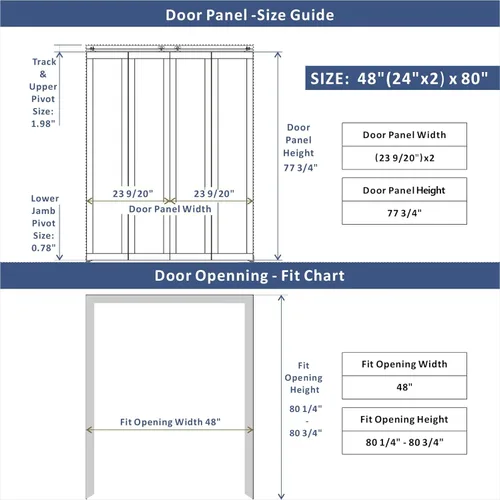 Miniatura 3 de BARNER HOME Puerta plegable, puerta de armario de cristal transparente de 3 lites, para apertura de 48 x 80 pulgadas, puertas plegables con kits