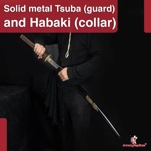 Miniatura 5 de Armory Replicas™ - Colección Katana Samurai Forjada a Mano Premium - Cuchillas de acero de alto carbono 1045 - Diseño de espiga completa