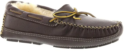 Miniatura 4 de Minnetonka Pantuflas de alce de oveja para hombre, Marrón
