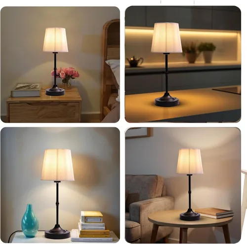 Miniatura 7 de Lámpara de Mesa Recargable Inalámbrica, Luz Cálida de Escritorio, Lámparas Táctiles Inalámbricas con Brillo Regulable Sin Escalones y Pantalla