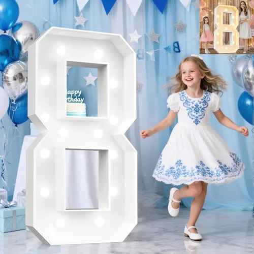 Miniatura 21 de Pooqla Letras de marquesina iluminadas de 3 pies, letras de marquesina con luz LED blanca fría y blanca cálida, letras de mosaico gigante para Letra