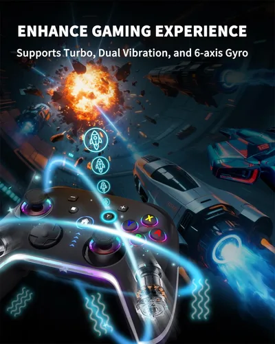 Miniatura 3 de Bcofo Wireless Mobile Game Controller for iOS/iPhone/Android/Cell Phone/Switch/Laptop, Gaming Gamepad with Phone Clip for Gamers, Hall Effect