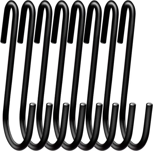 ESFUN Paquete de 18 ganchos en forma de S resistentes de 4 pulgadas, ganchos en forma de S para colgar utensilios de cocina, cucharas, sartenes,