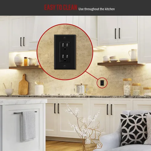 Miniatura 7 de ENERLITES Placa de Pared Metálica para Interruptor Decorativo, Tapa de Tomacorriente, Resistente a la Corrosión, Tamaño Estándar 1-Gang 4.50" x