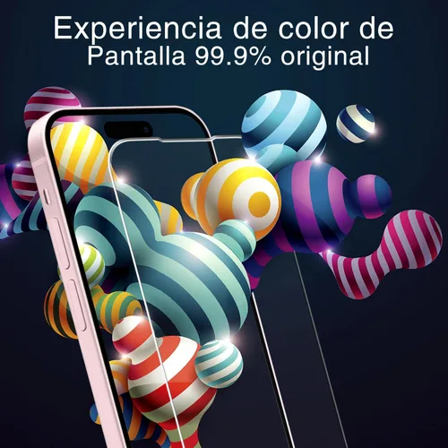 Miniatura 5 de KAREEN Paquete de 2 protectores de pantalla para iPhone 15/ iPhone 15 Pro, película de vidrio templado de 6.1 pulgadas, dureza 9H, antiarañazos, sin
