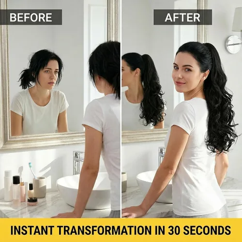 Miniatura 5 de Extensiones de cabello para cola de caballo de 18 pulgadas, 20 pulgadas, extensiones de cola de caballo rizadas, onduladas, extensiones de cola