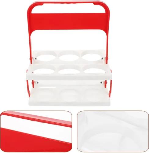 Miniatura 2 de Luxshiny Portador de botellas de cerveza de plástico Soporte plegable para bebidas Estante de botellas de vino Cesta de almacenamiento de cerveza