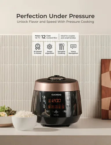 Miniatura 6 de Cuckoo CRP-P0609S - Olla de presión eléctrica para arroz, con calentamiento por inducción (negra)