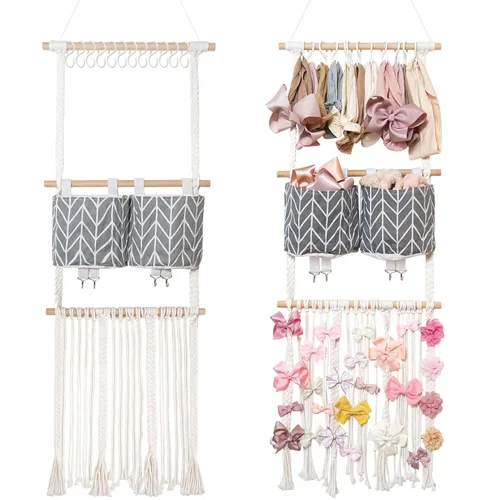 Miniatura 8 de kangaroo Soporte para Diademas Organizador de Lazos para el Cabello para Niñas Bebés Gran Capacidad Soporte de Lazos Accesorios para el Cabello