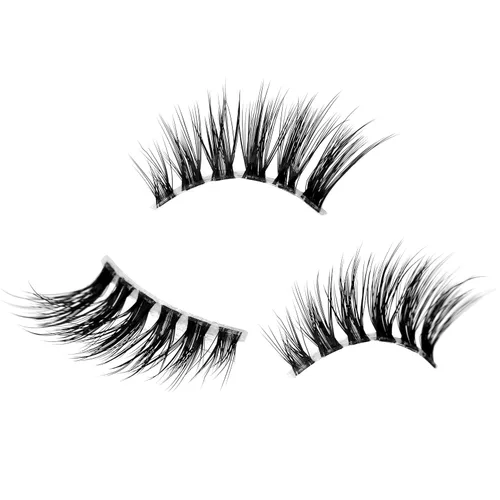 Miniatura 109 de Pooplunch - Pestañas postizas finas de visón sintético, estilo ojo de gato, naturales, cruzadas, tipo racimo, efecto 8D de volumen, tiras