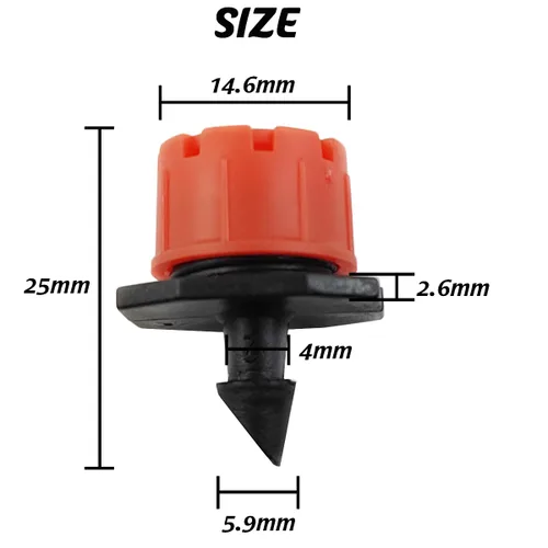 Miniatura 2 de ROYHOO 200 rociadores de riego ajustables de 360 grados, emisores de 1/4 de pulgada para sistema de riego