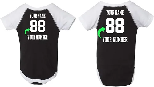 Miniatura 3 de Customized Infant Baseball Fine Jersey Bodysuit with Raglan Sleeves