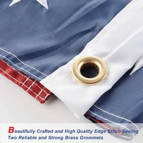 Miniatura 4 de Bandera de barco cosida de 50 estrellas, 16 x 24 pulgadas, bandera náutica de Estados Unidos con rayas cosidas, estrellas bordadas y ojales