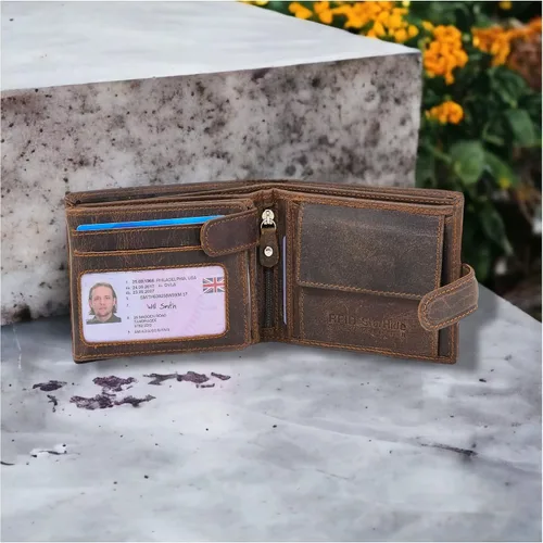 Miniatura 5 de StarHIDE - Cartera de piel con bloqueo RFID para hombre, con ventana de identificación y monedero, color marrón