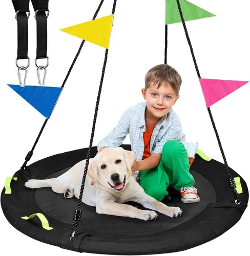 HeyZoo Columpio de árbol de 40 pulgadas para niños, capacidad de peso de 900 libras, con correas ajustables para colgar, para patio trasero y