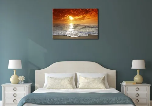 Miniatura 5 de Wieco Art - Paisaje moderno marino, arte expandido, impresiones marinas con marco, fotos del mar, pinturas sobre tela, arte para pared, para la sala