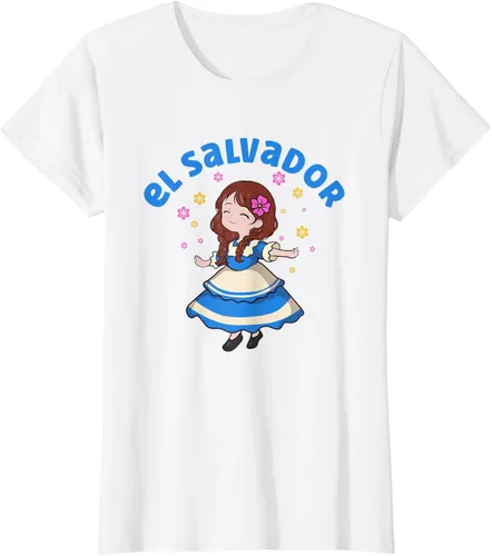 Miniatura 18 de Camiseta de mujer hispana con bandera salvadoreña de El Salvador Orgullosa, Negro
