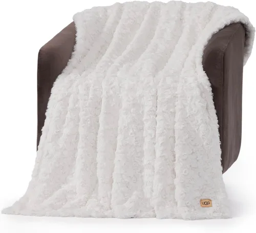 Miniatura 17 de UGG Adalee - Manta de piel sintética tamaño individual, cálida y acogedora, manta extra grande para sofá, ropa de cama lavable para cama individual