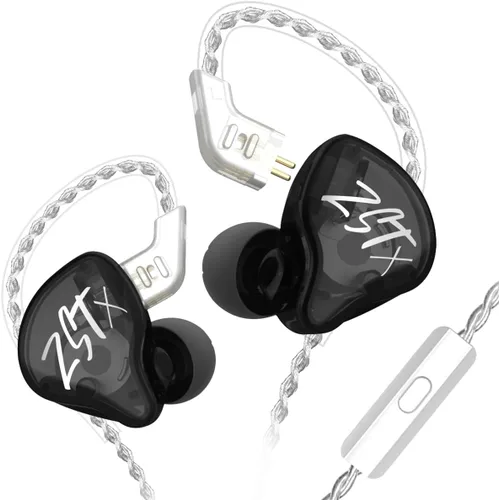 Miniatura 14 de KZ ZST X Monitores intrauditivos, auriculares ZSTX híbridos dinámicos con doble controlador mejorado, auriculares HiFi estéreo IEM con cable Cian