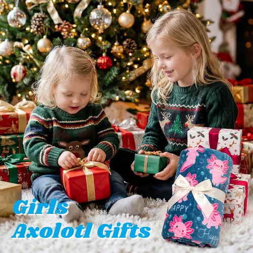 Miniatura 3 de ORDM Axolotl - Manta de regalo para niñas, manta que brilla en la oscuridad, juguete de ajolote, regalos de cumpleaños para niñas adolescentes