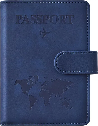 Miniatura 12 de Combo de tarjetero para pasaporte y vacuna, soporte para pasaporte con ranura para tarjeta de vacuna, cartera para pasaporte, funda para pasaporte