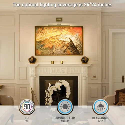 Miniatura 4 de LEONLITE 3CCT - Luz LED regulable, 2700 K/3000 K/4000 K seleccionable, marco de fotos giratorio CRI90 de metal completo para arte de pared, pintura