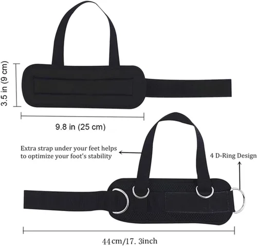 Miniatura 3 de Correas de tobillo, tobilleras, puños de muñeca, correas acolchadas, correas ajustables para fitness, anilla en D para máquina de cable con Negro
