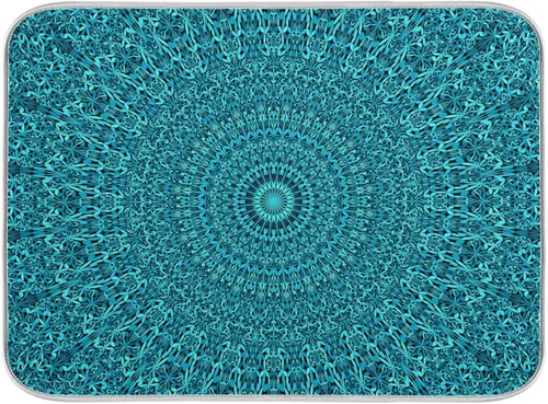 Alfombras de baño suaves con diseño de mandala, color turquesa, verde azulado, azul, verde, antideslizante, lavable, alfombra absorbente, decoración