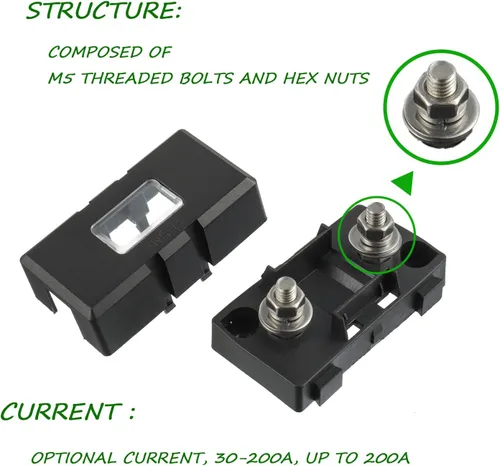 Miniatura 3 de Portafusible MIDI y 2 piezas de fusible MIDI de 100A de alta corriente, fusible de tornillo para autos, camiones, vehículos (100 Amp)