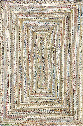 Miniatura 14 de Natural Jute Collection - Alfombra cuadrada de 3 x 3 pies, alfombra de yute trenzada a cuadros multicolor de 0.27 pulgadas de grosor, ideal