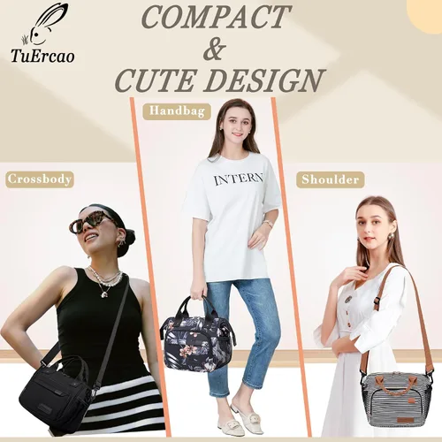 Miniatura 7 de TuErCao - Bolsa de almuerzo pequeña, ligera y aislada para mujer; para trabajo, portátil, suave enfriador para pícnic, viajes, viajes por carretera