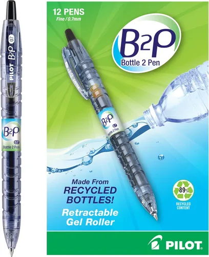 Pilot B2P De botella a bolígrafo. Bolígrafo retráctil de gel hecho a partir de botellas recicladas, Negro