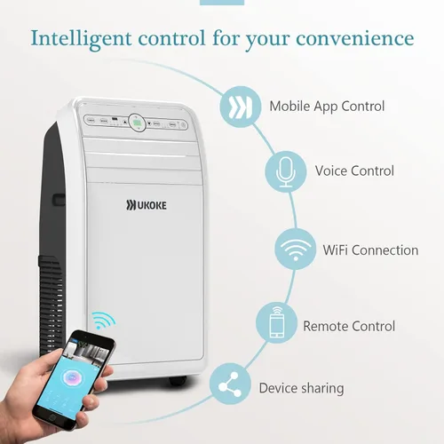 Miniatura 4 de Ukoke USPC02S Smart WiFi aire acondicionado portátil, compatible con Alexa & Mobile App Control, 10000BTU, 3 en 1 unidad de CA con refrigeración